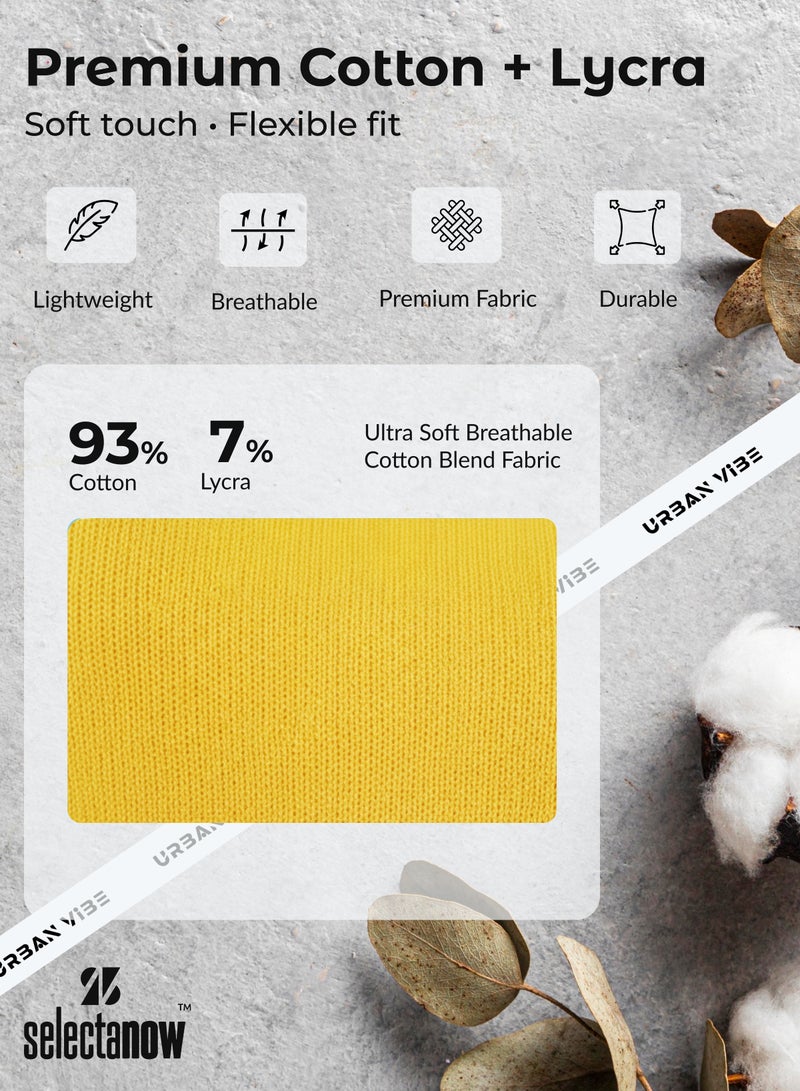 Selecta Now Ladies Sleeveless Cotton T-Shirt Yellow Breathable Contrast Piping Tank Top Soft Stretchable Women’s T Shirt - Image 5